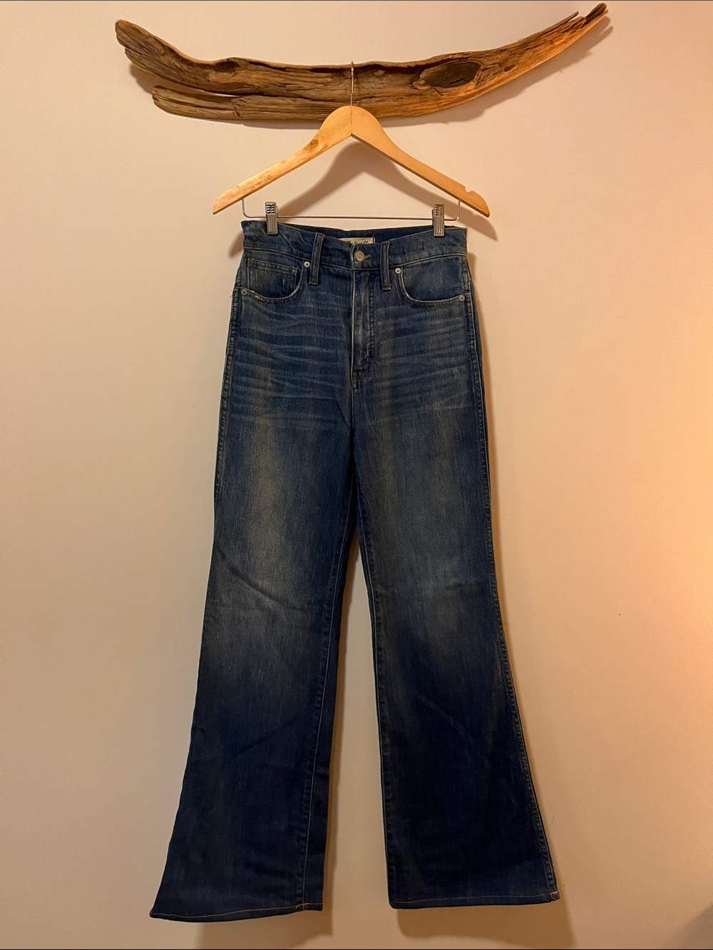Madewell Dark Blue High Rise Flare Jeans